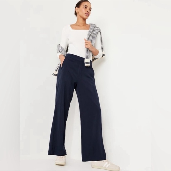 NWT! Navy High-Waisted Playa Soft-Spun Wide-Leg Pants - Multiple Sizes🛝 - Picture 1 of 12